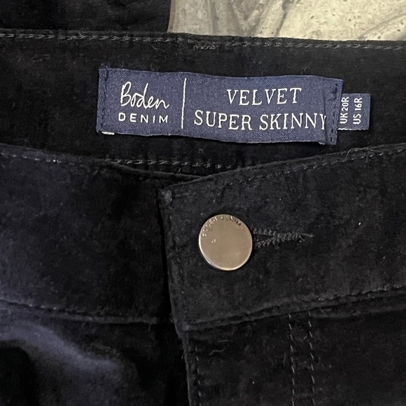 Boden NWT navy high rise velvet super skinny pants with polka dots - Picture 10 of 11